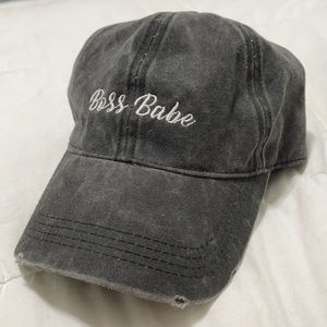 Torrid Black Distressed “Boss Babe” Strapback Hat